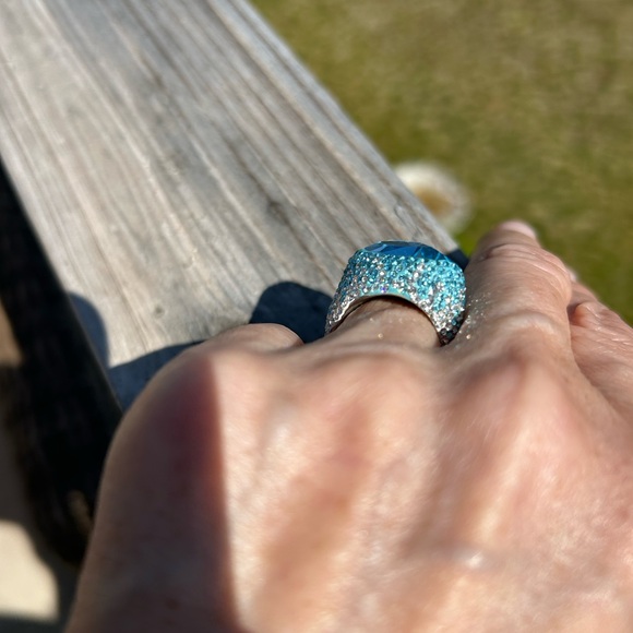 Vintage Swarovski Pave set crystal ring Sz 6 - Picture 3 of 7